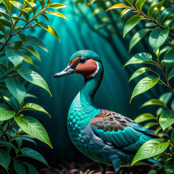 Figure of a teal privet