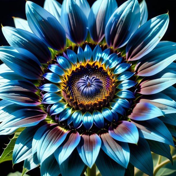 Imagen de un girasol azul