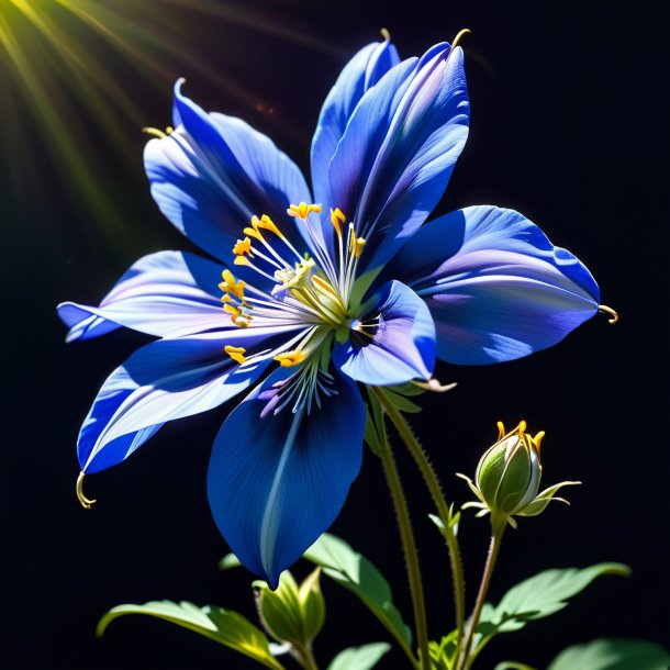 Sketch of a blue columbine