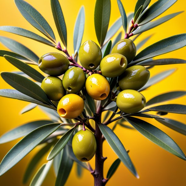 Photographie d'une fougère d'olive, jaune