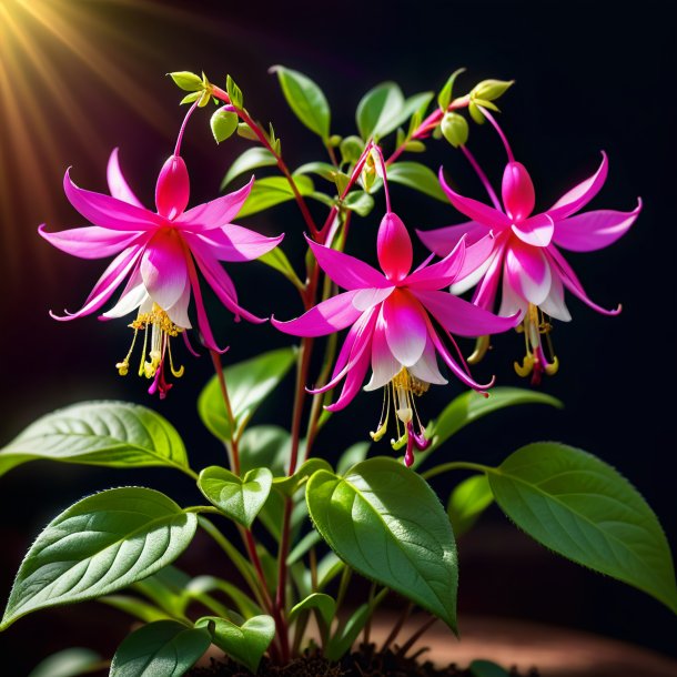 Depicting of a fuchsia anthericum