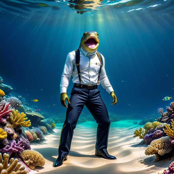 Picture of a eel in a trousers in the sea