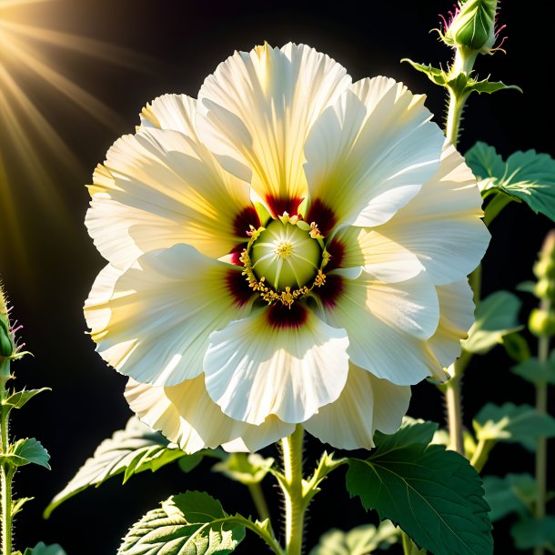 Imagerie d'un hollyhock d'ivoire