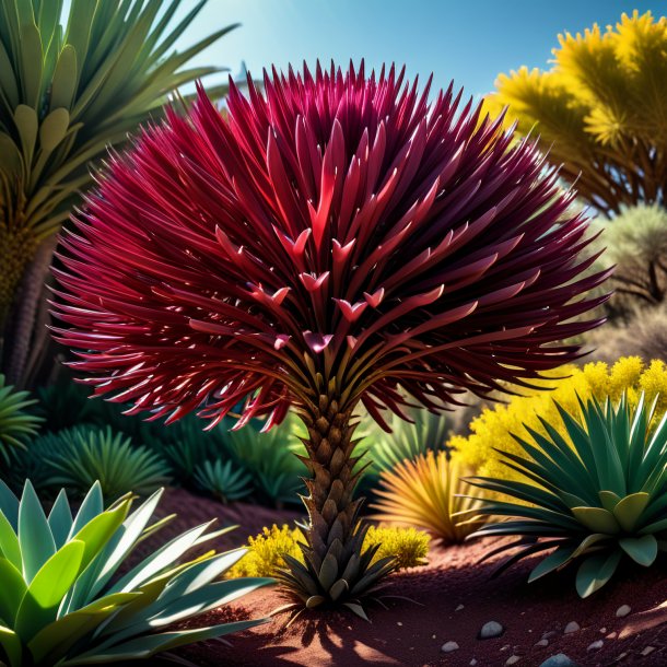 Figure of a maroon xerophyllum