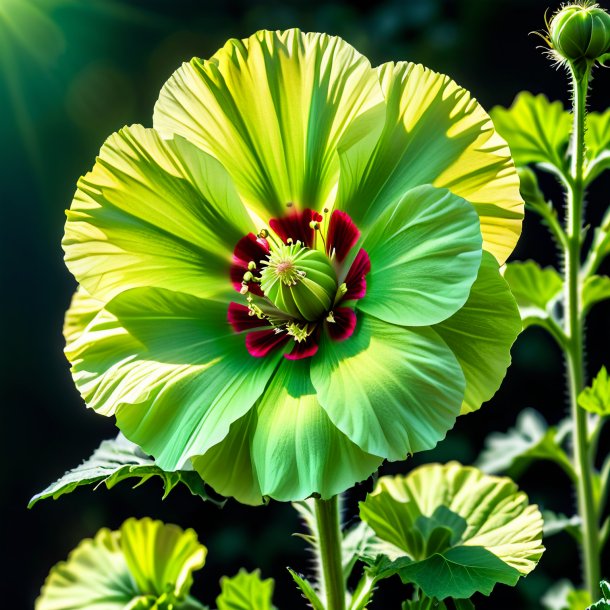 Représentation d'un hollyhock vert de pois