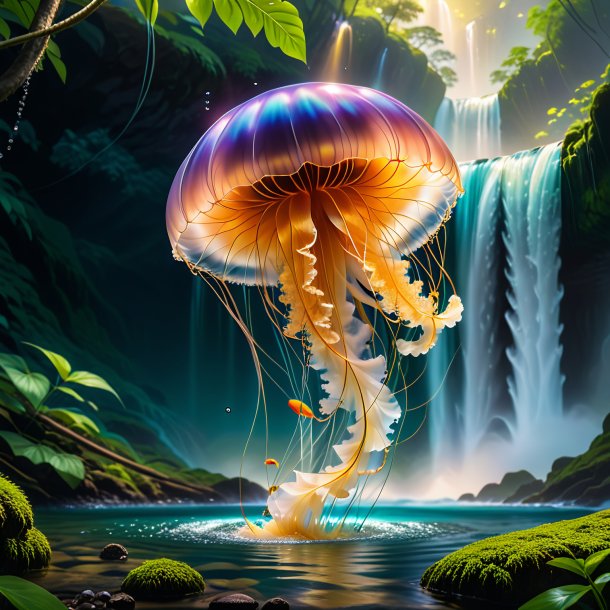 Pic of a drinking of a jellyfish in the waterfall