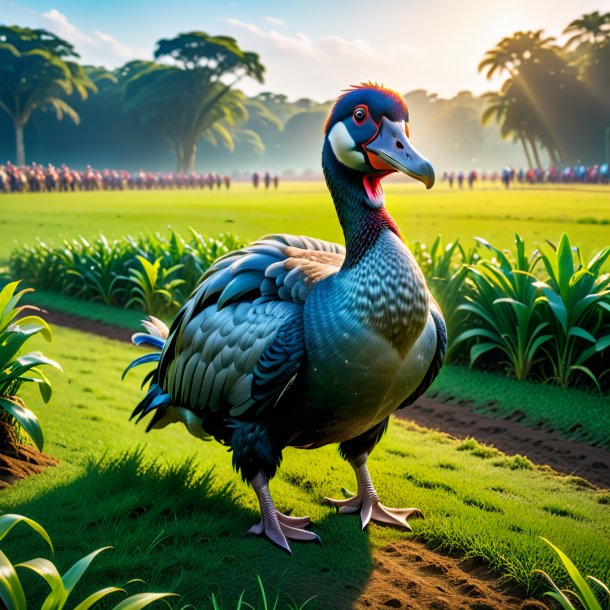 Pic of a swimming of a dodo on the field