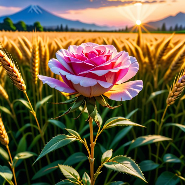 Imagen de una rosa de japan de trigo