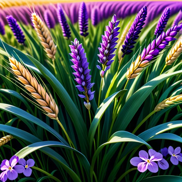 Clipart of a wheat violet, white