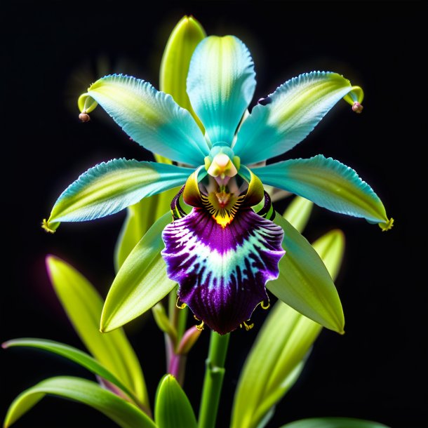 Pic de um teal ophrys, orquídea aranha