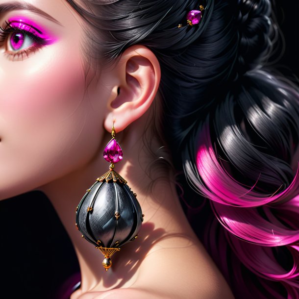 Clipart of a charcoal lady's-eardrop, fuchsia