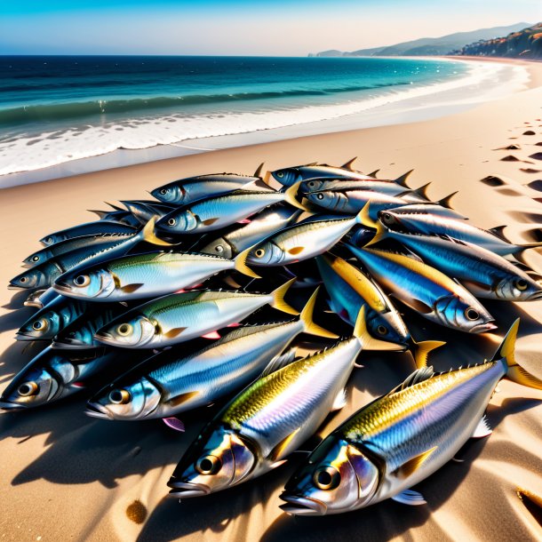 Foto de uma espera de uma sardinha na praia