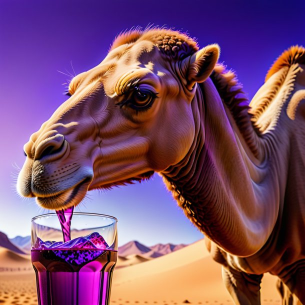 Pic of a purple drinking camel