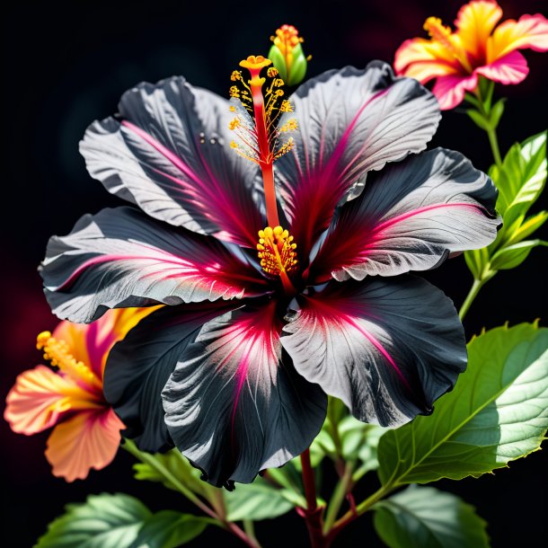 Imagery of a charcoal hibiscus