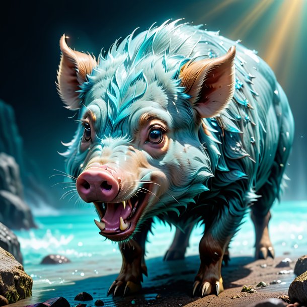 Pic of a aquamarine crying boar