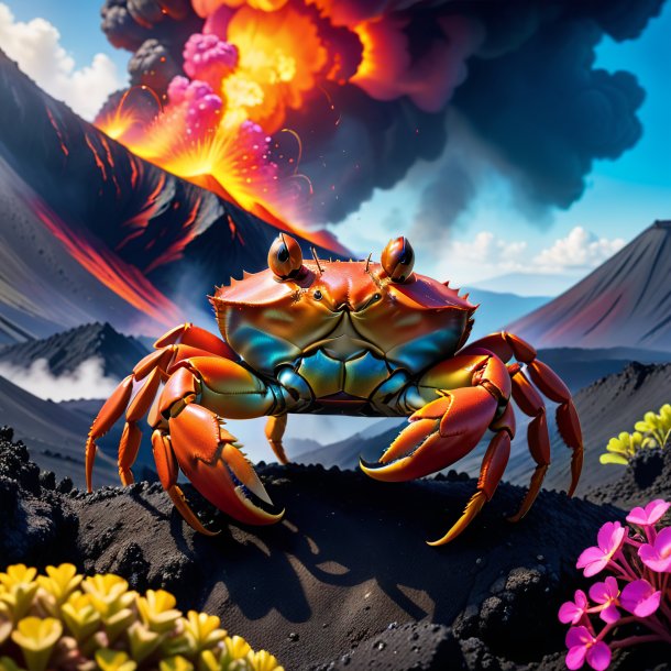 Photo of a crab in a belt in the volcano