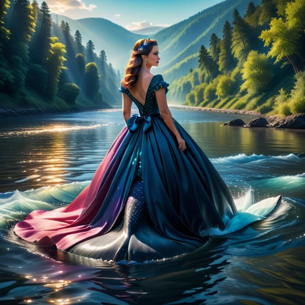 Photo of a whale in a dress in the river