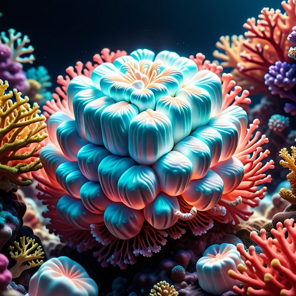 Illustration of a coral marshmallow