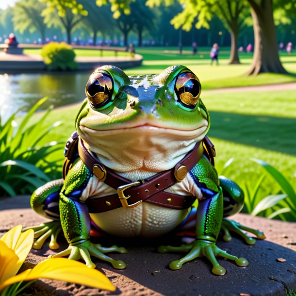 Photo d'une grenouille dans une ceinture dans le parc