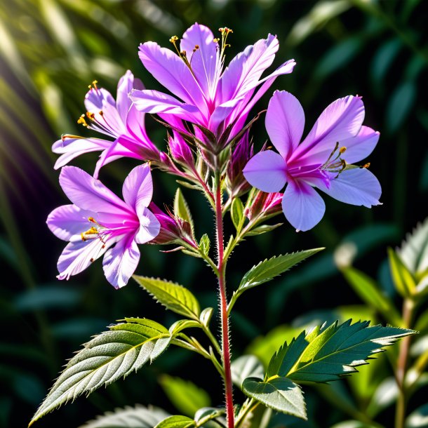 Retrato de uma prata rosebay willowherb