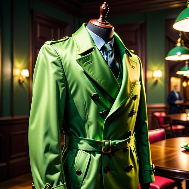 Pic of a pea green coat from paper