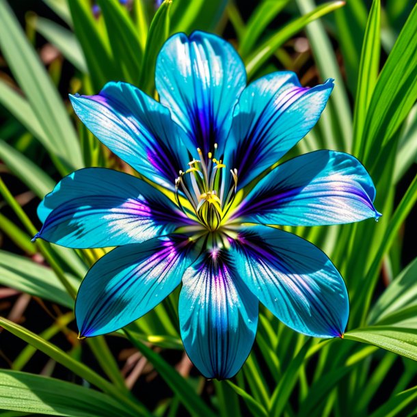 Sketch of a teal virginia spiderwort