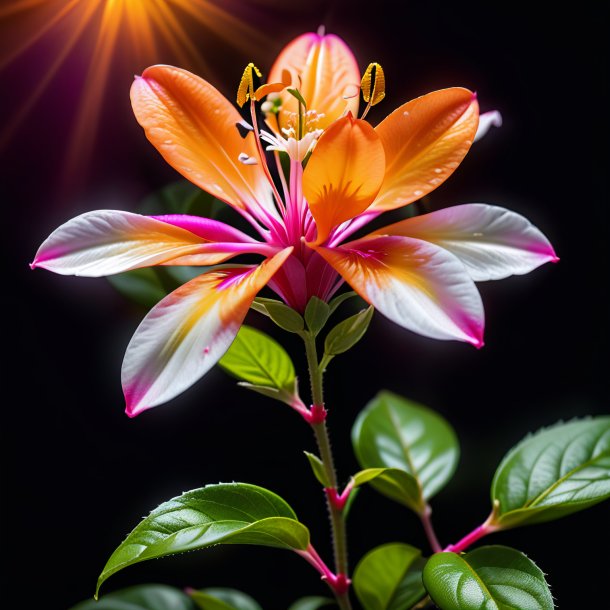 Imagen de una flor de azahar fucsia