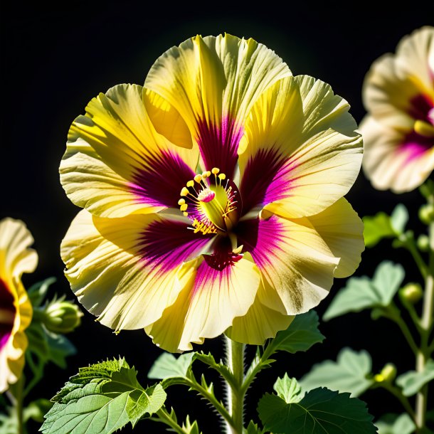 Portrait of a khaki hollyhock