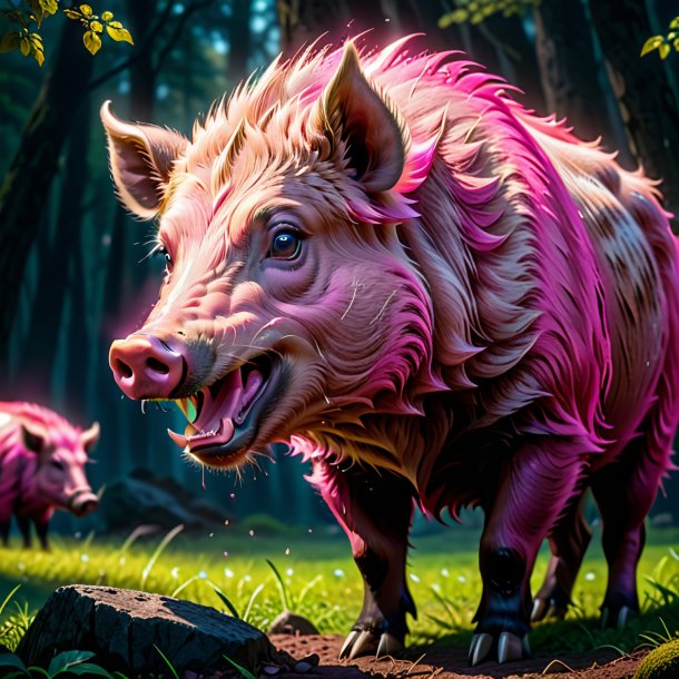 Image of a pink crying boar