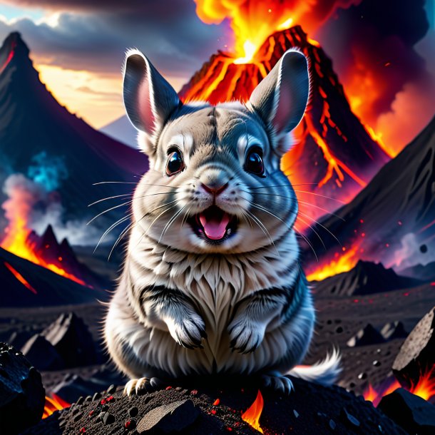 Image of a angry of a chinchillas in the volcano