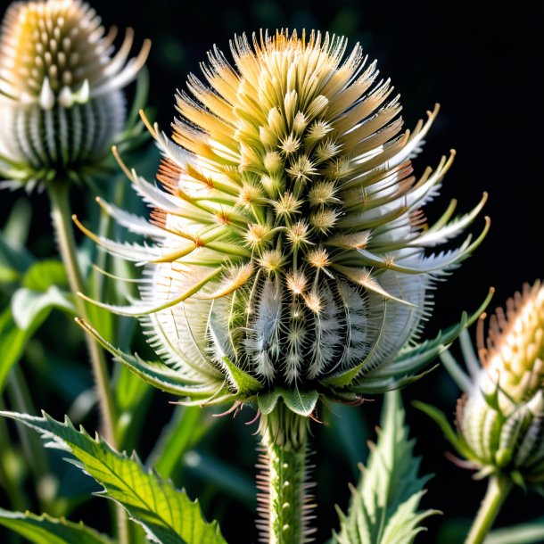 Figure of a white teasel