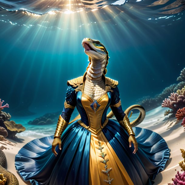 Image of a king cobra in a dress in the sea