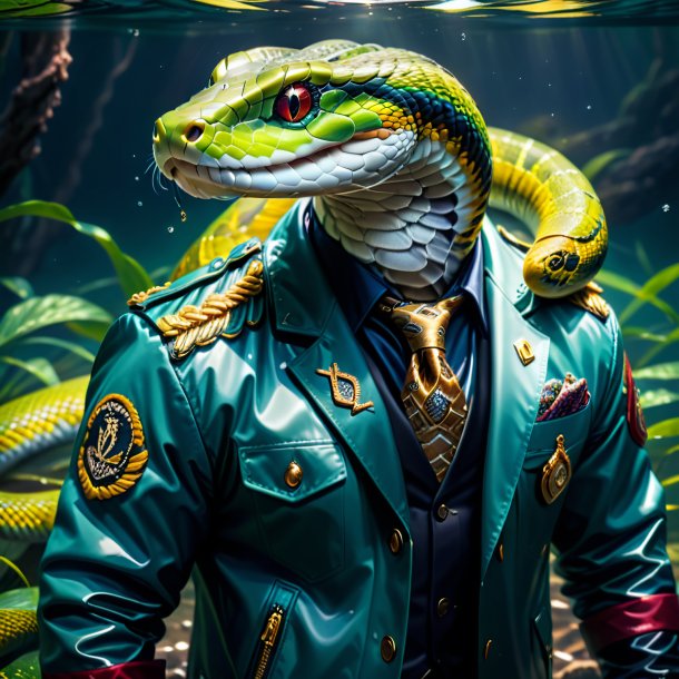 Picture of a snake in a jacket in the water