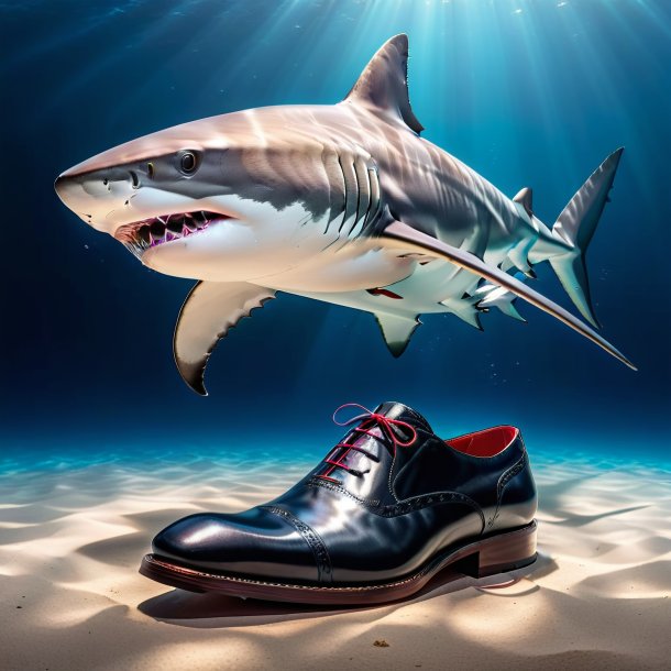 Pic of a shark in a black shoes