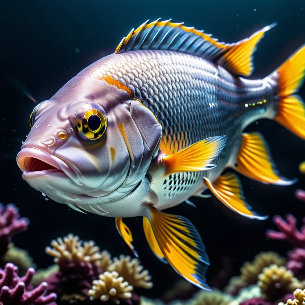 Image d'un poisson dans une ceinture grise