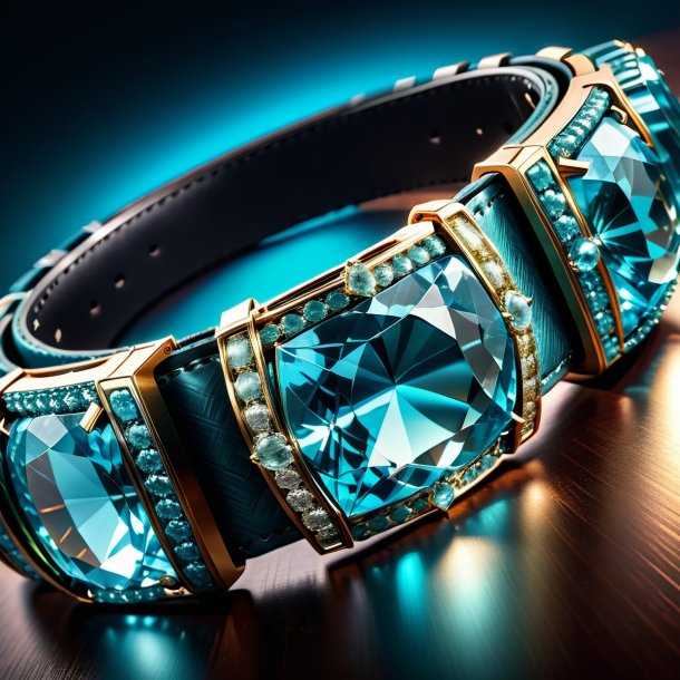 Illustration of a aquamarine belt from iron