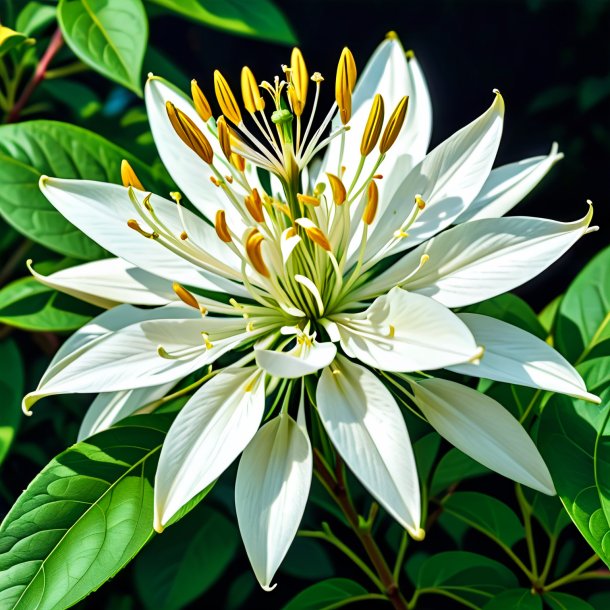 Clipart of a white honeysuckle