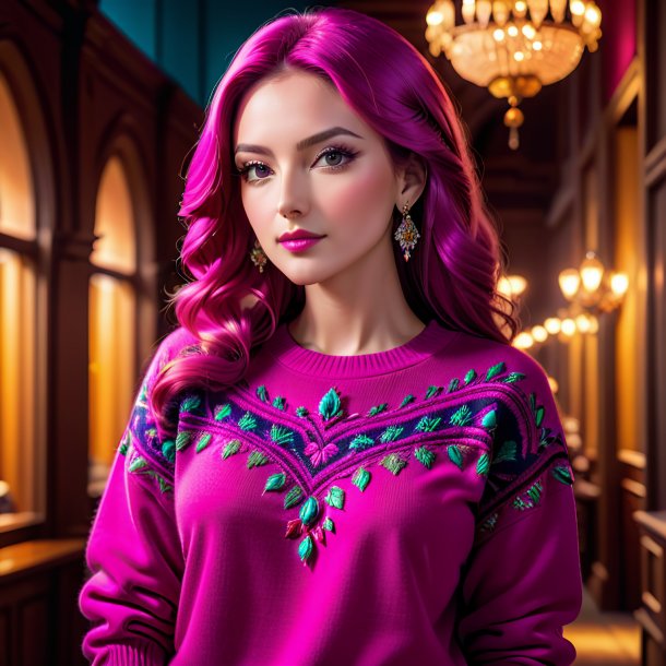 Photo d'un pull fuchsia de gypse