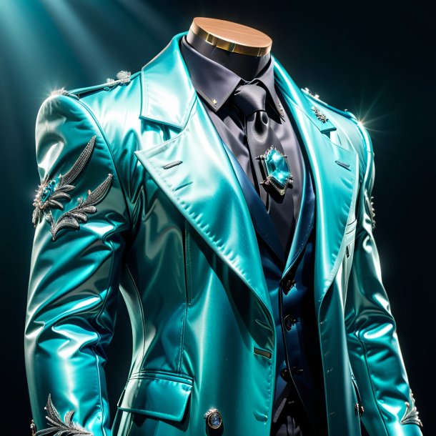 Image of a aquamarine coat from metal