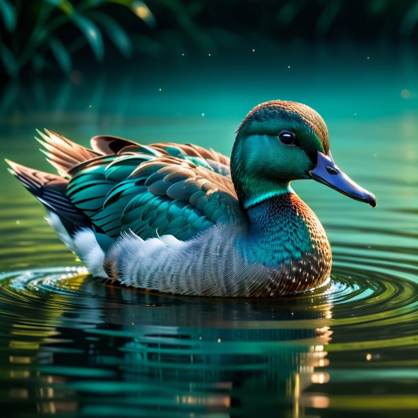 Depicting of a teal tares