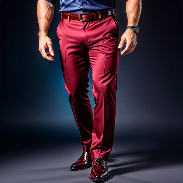 Picture of a maroon trousers from polyethylene