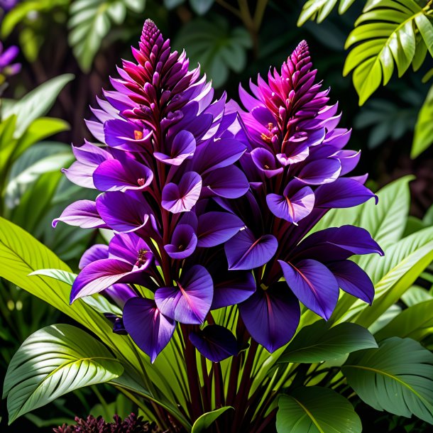 Pic de uma celsia roxa, great-flowered