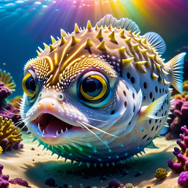 Pic of a eating of a pufferfish on the rainbow