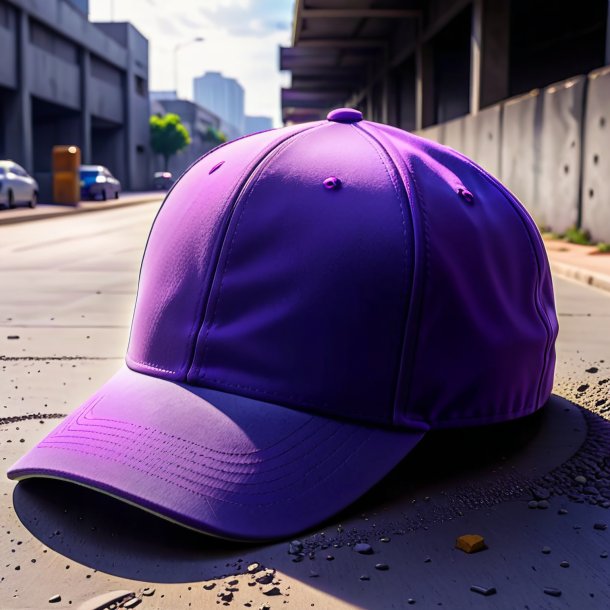 Drawing of a purple cap from concrete