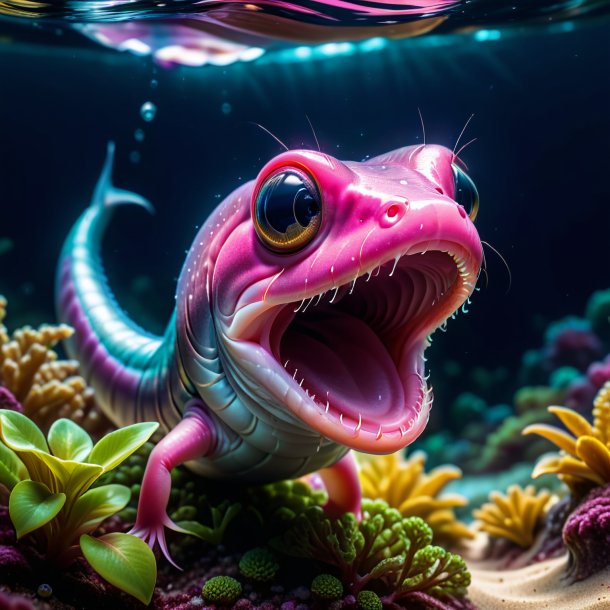 Image of a pink crying eel