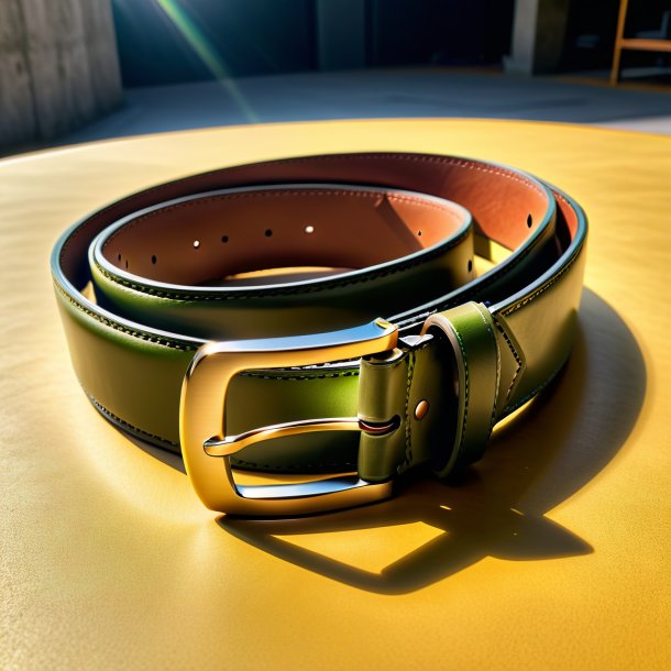 Photo of a khaki belt from concrete