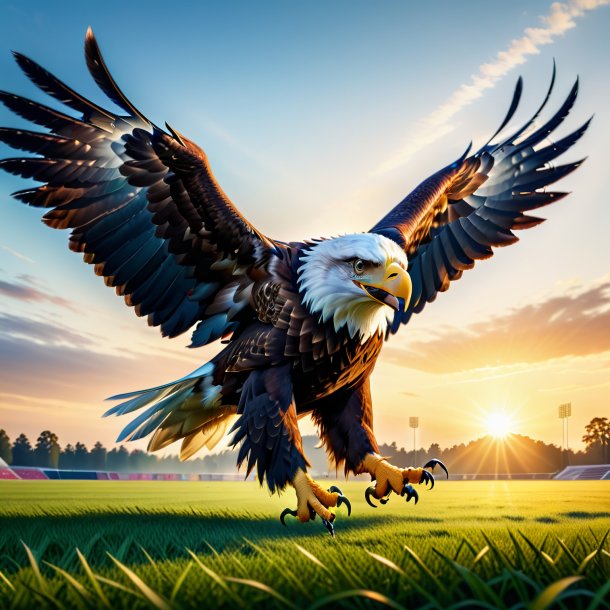 Pic of a playing of a eagle on the field