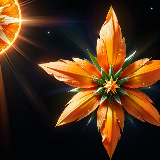 Clipart of a orange star of bethlehem