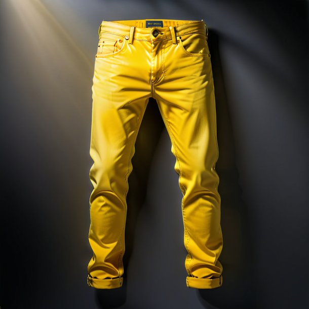 Imagem de um jeans amarelo de polietileno