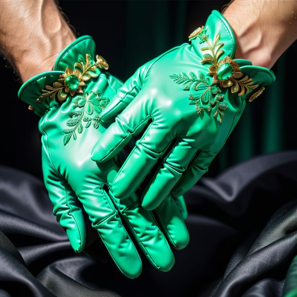 Photo of a green gloves from gypsum